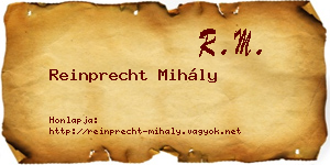 Reinprecht Mihály névjegykártya